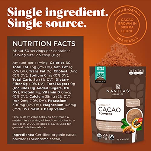 Product image of Navitas Organics Cacao Powder Organic 30 Servings 16 oz 16 oz