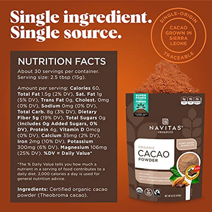 Product image of Navitas Organics Cacao Powder Organic 30 Servings 16 oz 16 oz