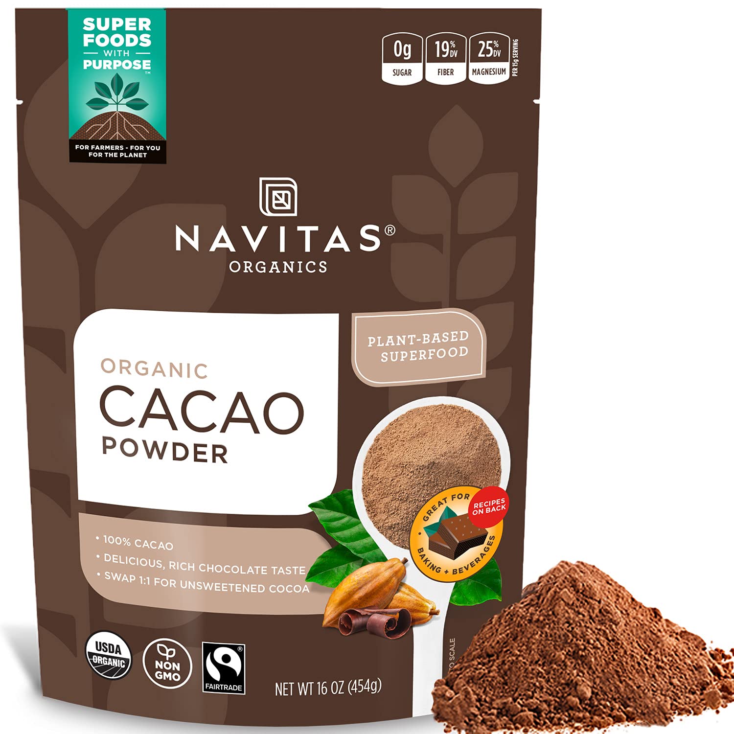 Product image of Navitas Organics Cacao Powder Organic 30 Servings 16 oz 16 oz