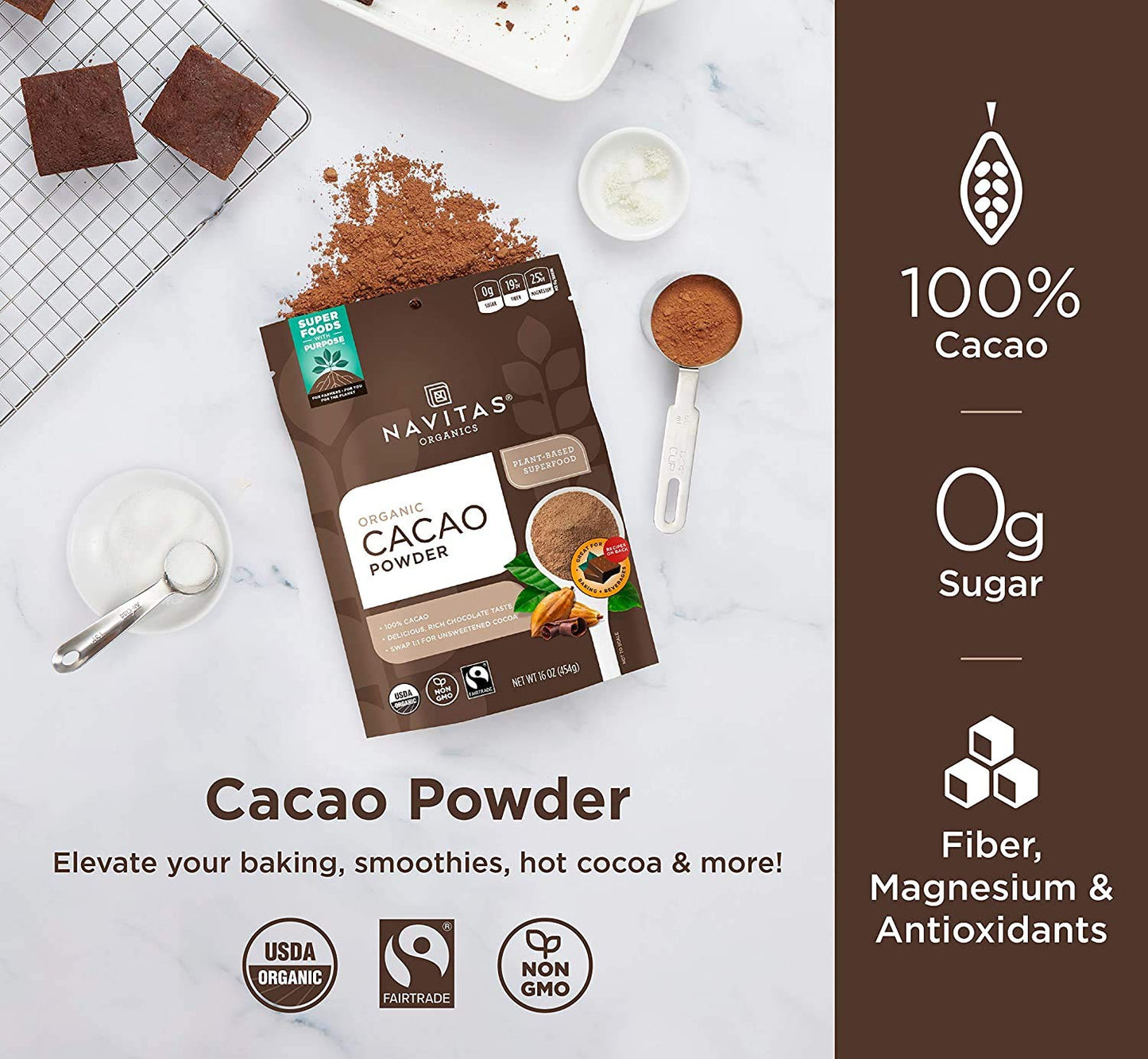 Product image of Navitas Organics Cacao Powder Organic 30 Servings 16 oz 16 oz