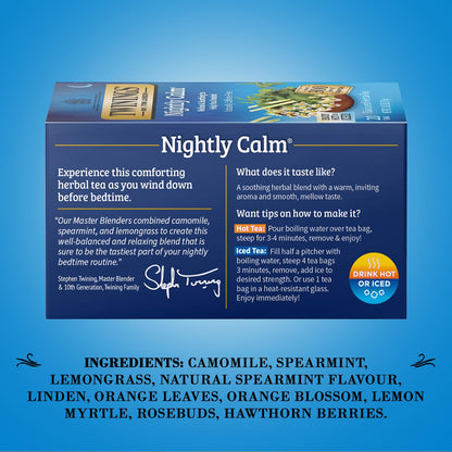 Product image of Twinings Nightly Calm Herbal Tea Caffeine-Free 20 Bags Pack of 2