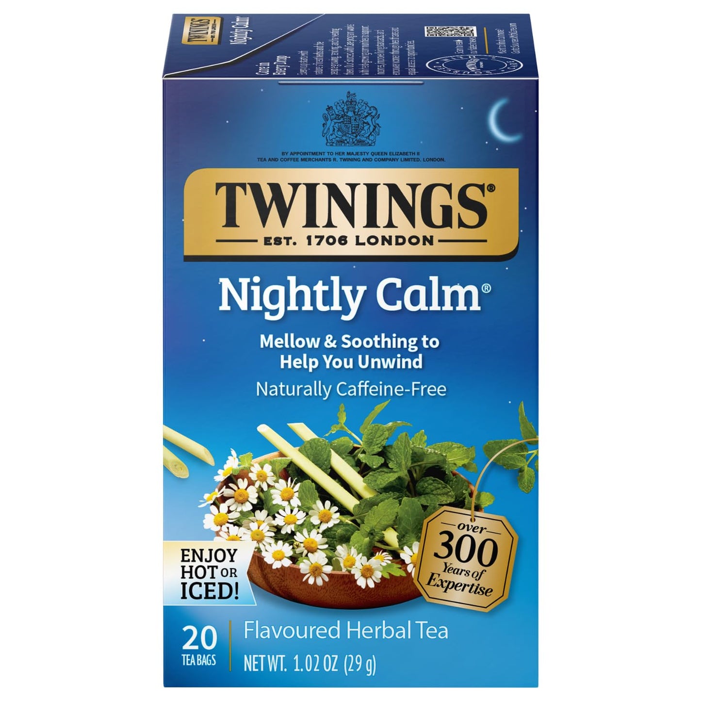 Product image of Twinings Nightly Calm Herbal Tea Caffeine-Free 20 Bags Pack of 2