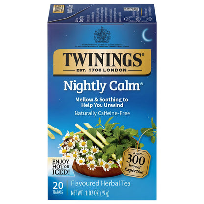 Product image of Twinings Nightly Calm Herbal Tea Caffeine-Free 20 Bags Pack of 2