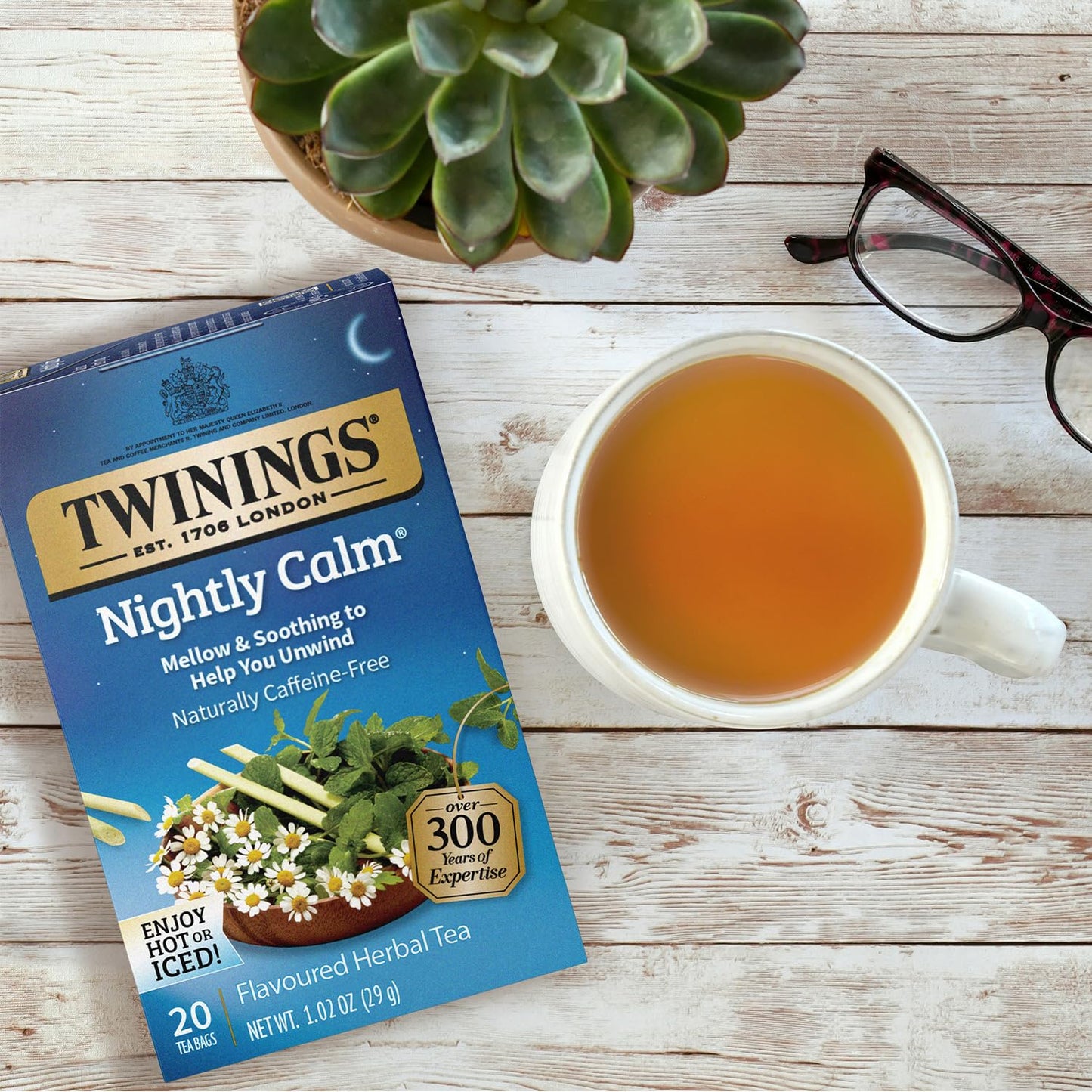 Product image of Twinings Nightly Calm Herbal Tea Caffeine-Free 20 Bags Pack of 2