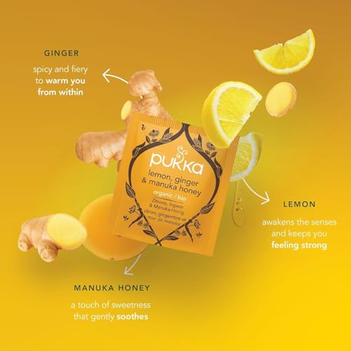 Product image of Pukka Herbal Teas Organic Lemon Ginger and Manuka Honey 20 ct Pack of 6