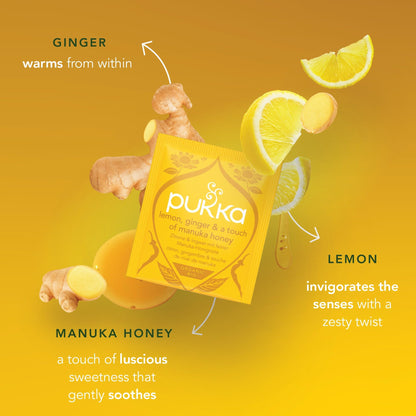 Product image of Pukka Herbal Teas Organic Lemon Ginger and Manuka Honey 20 ct Pack of 6