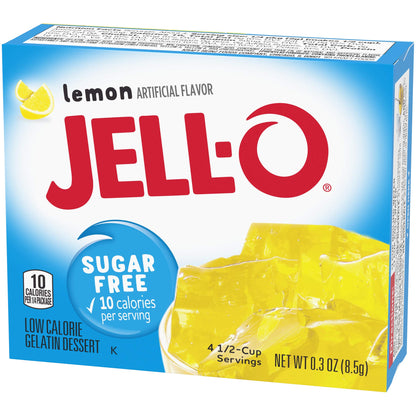 Product image of Jell-O Sugar-Free Gelatin Mix Lemon Flavor Boxes 0.3 oz 0.3 oz Pack of 6