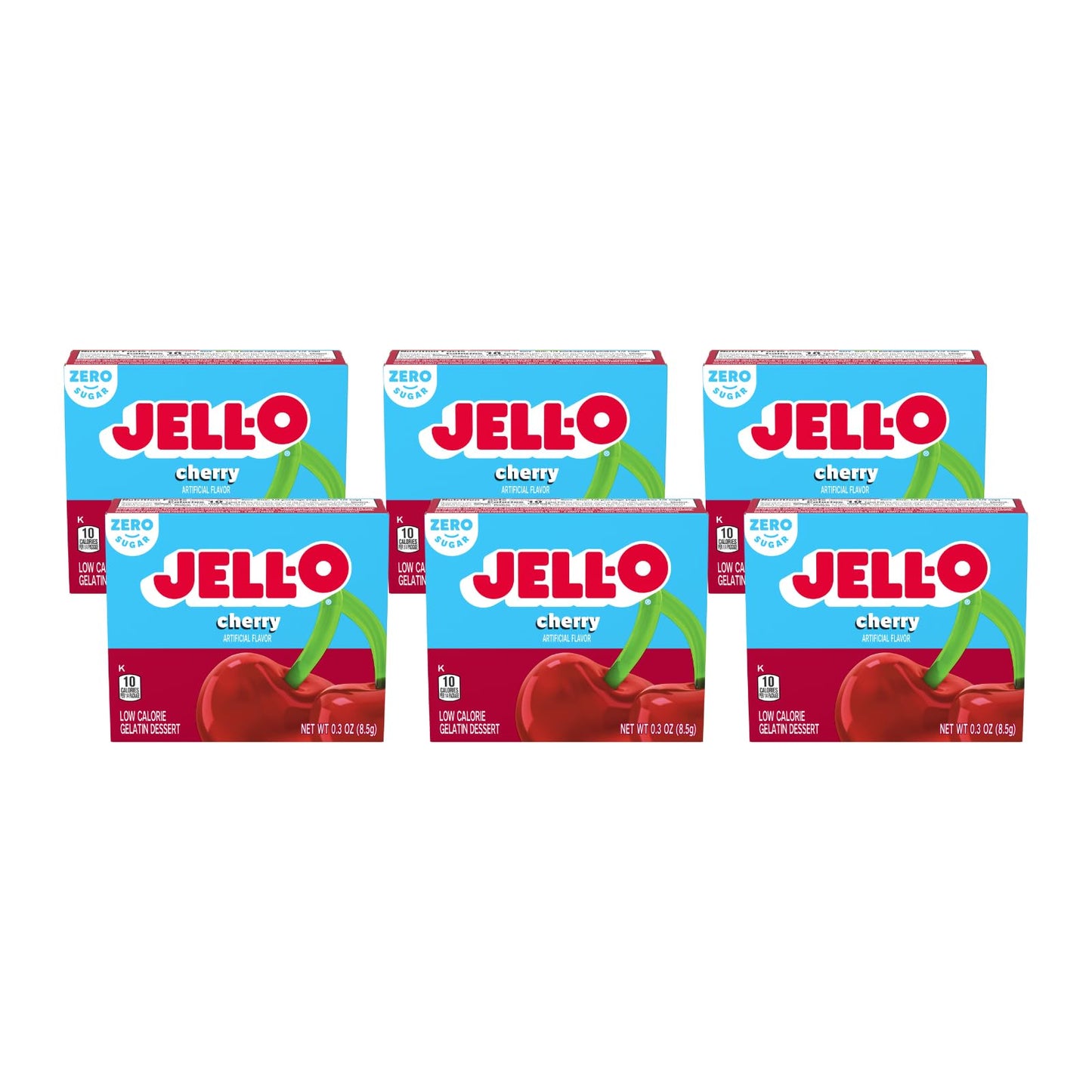 Product image of Jell-O Sugar-Free Gelatin Mix Black Cherry Boxes 0.3 oz 0.3 oz Pack of 6
