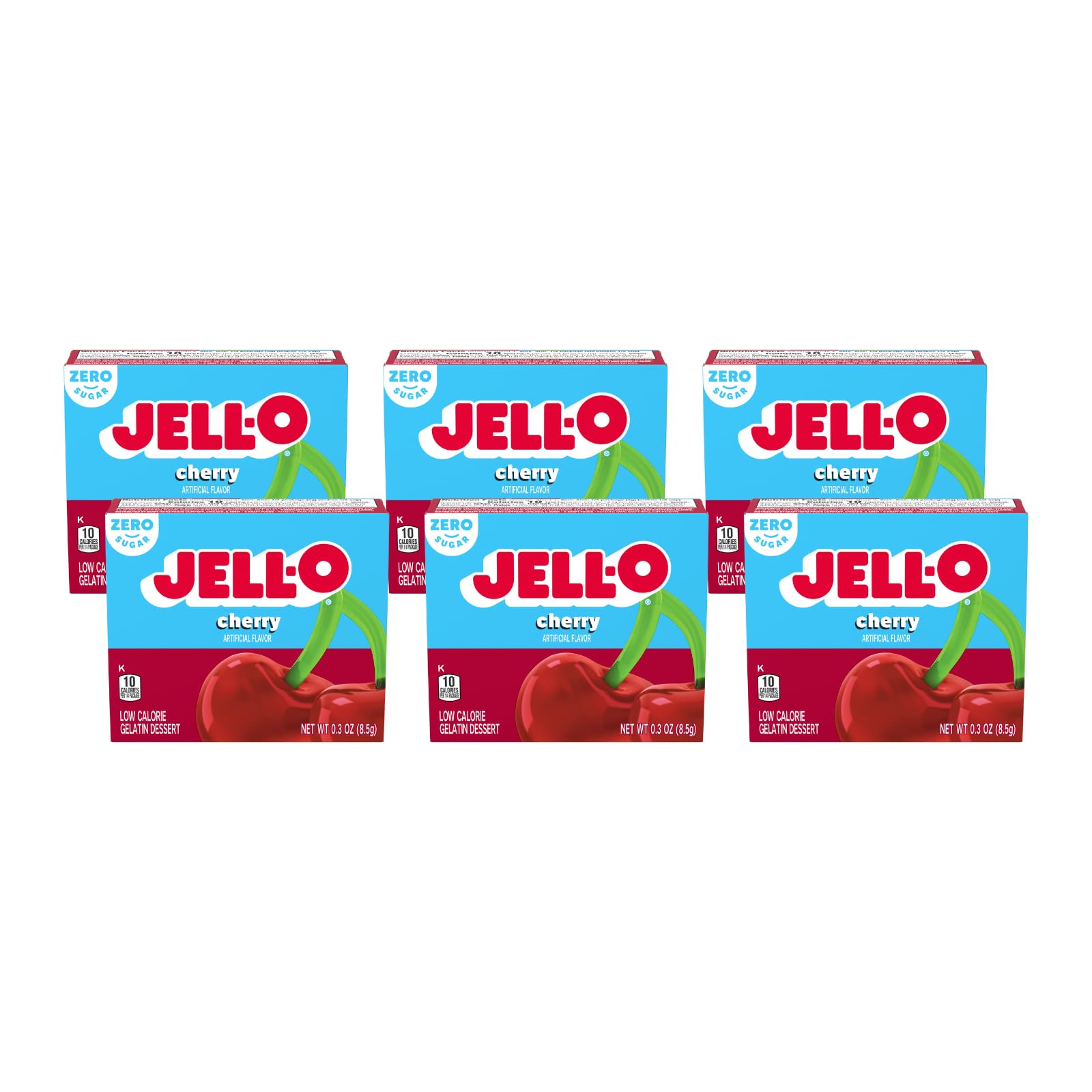 Product image of Jell-O Sugar-Free Gelatin Mix Black Cherry Boxes 0.3 oz 0.3 oz Pack of 6