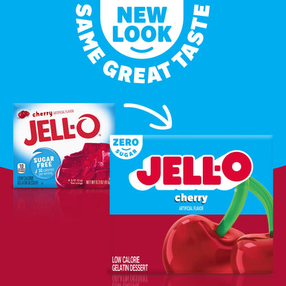 Product image of Jell-O Sugar-Free Gelatin Mix Black Cherry Boxes 0.3 oz 0.3 oz Pack of 6