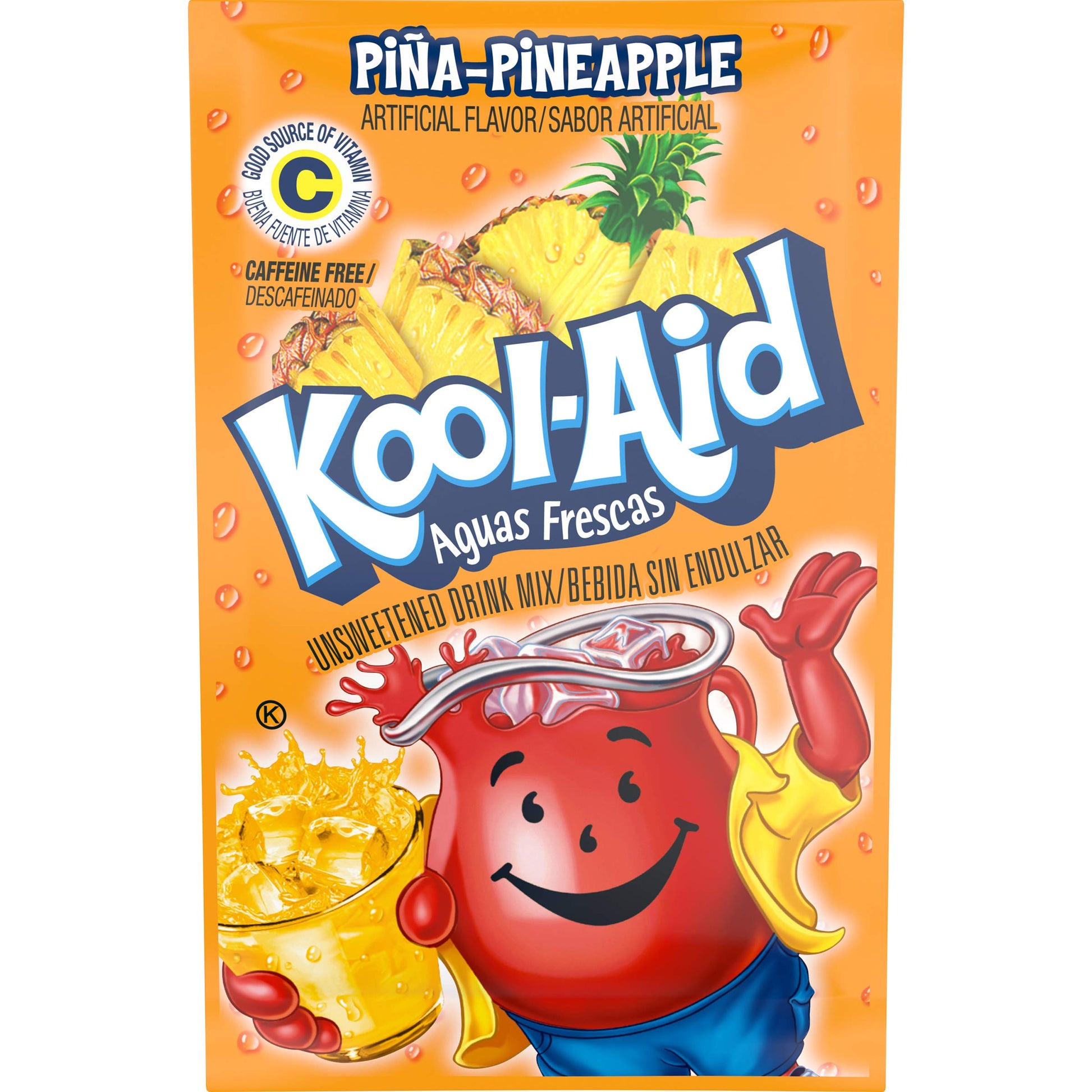 Product image of Kool-Aid Aguas Frescas Pina Pineapple Flavored Unsweetened Caffeine Free Powdered Drink Mix Packet 0.14 oz