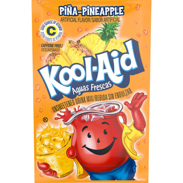 Product image of Kool-Aid Aguas Frescas Pina Pineapple Flavored Unsweetened Caffeine Free Powdered Drink Mix Packet 0.14 oz