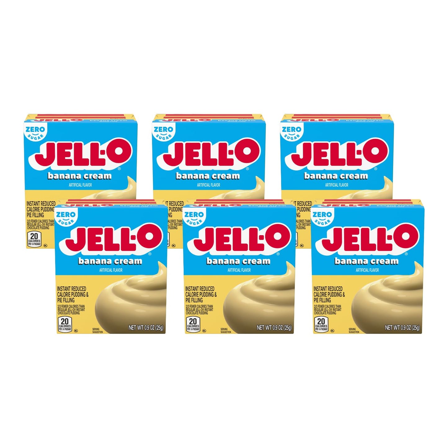 Product image of Jell-O Sugar-Free Fat Free Instant Banana Pudding and Pie Filling Boxes 0.9 oz 0.9 oz Pack of 6