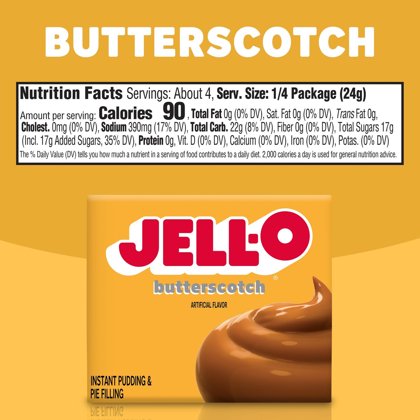 Product image of Jell-O Instant Butterscotch Pudding and Pie Filling Boxes 3.4 oz 3.4 oz Pack of 6