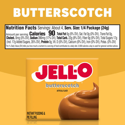 Product image of Jell-O Instant Butterscotch Pudding and Pie Filling Boxes 3.4 oz 3.4 oz Pack of 6