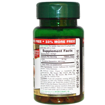 Product image of Nature's Bounty Lutein 20mg 40 Softgels Pack of 2