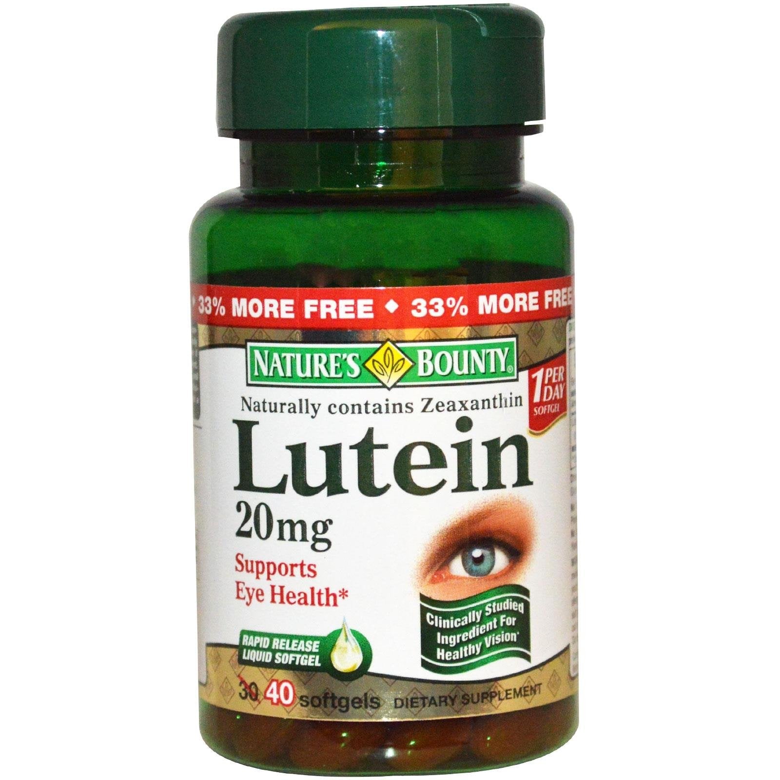 Product image of Nature's Bounty Lutein 20mg 40 Softgels Pack of 2