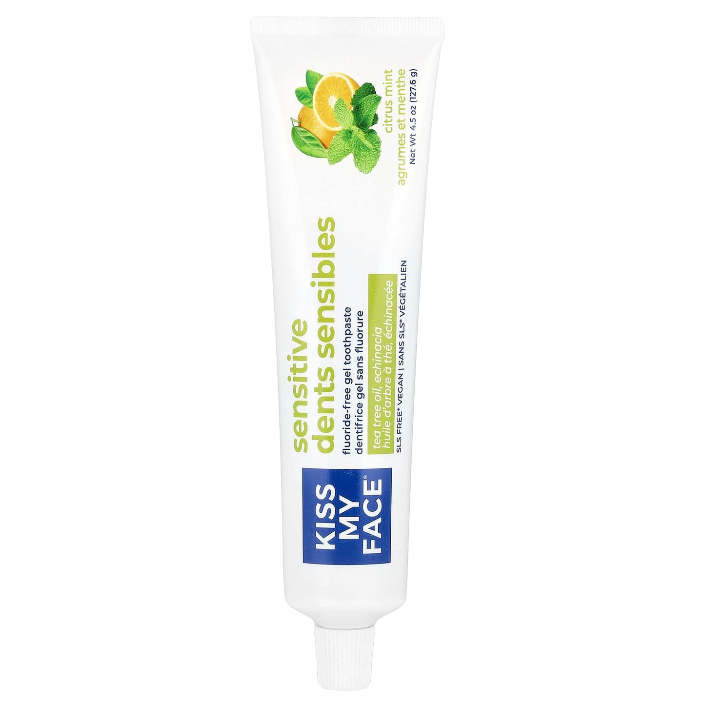 Product image of Kiss My Face Sensitive Citrus Mint Gel Toothpaste Reduces Sensitivity Removes Plaque Prevents Tartar Tea