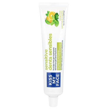 Product image of Kiss My Face Sensitive Citrus Mint Gel Toothpaste Reduces Sensitivity Removes Plaque Prevents Tartar Tea