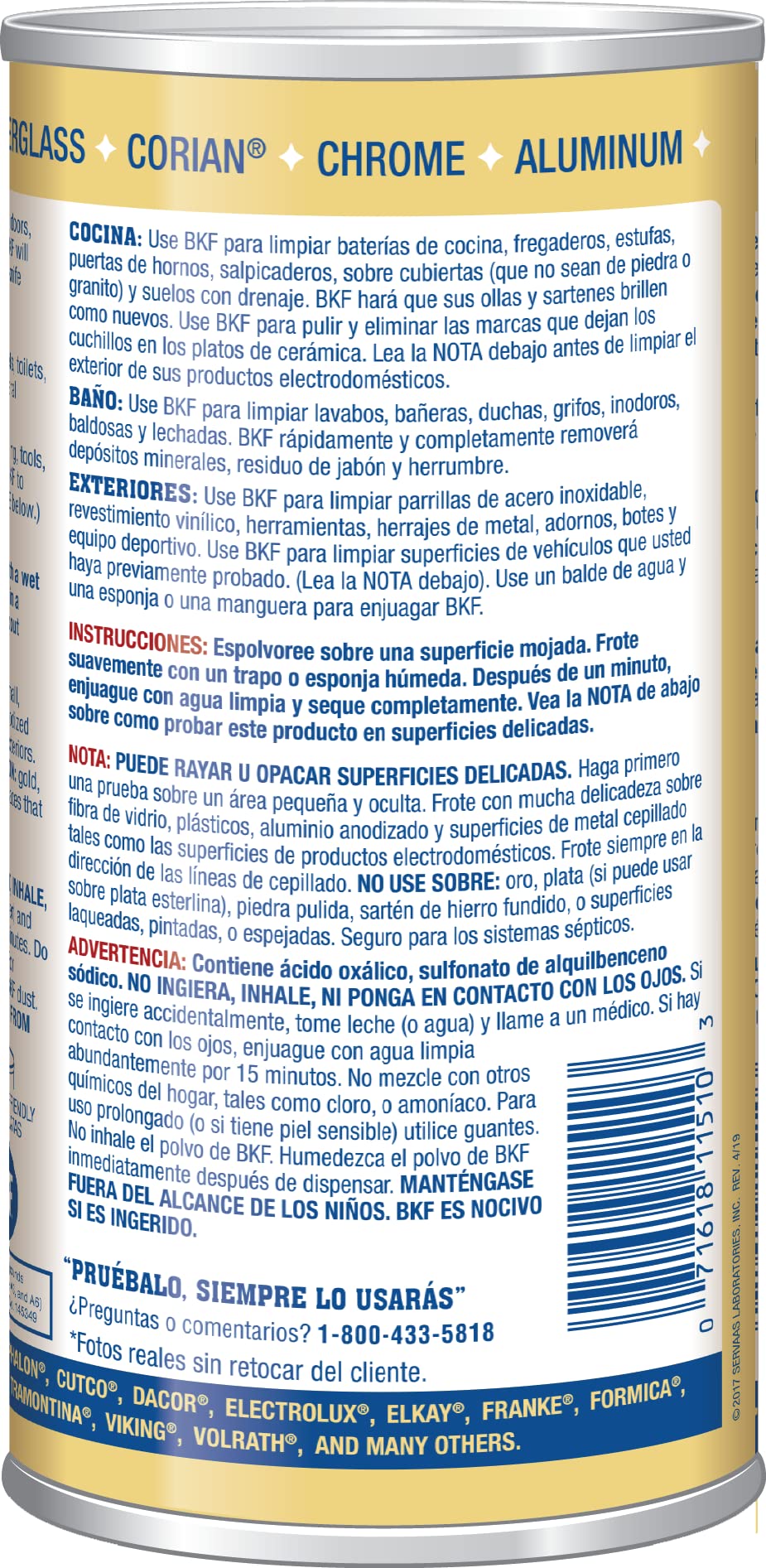 Product image of Bar Keepers Friend Powder Cleanser Multipurpose Cleaner Stain Remover for Bathroom Kitchen and Outdoor Use