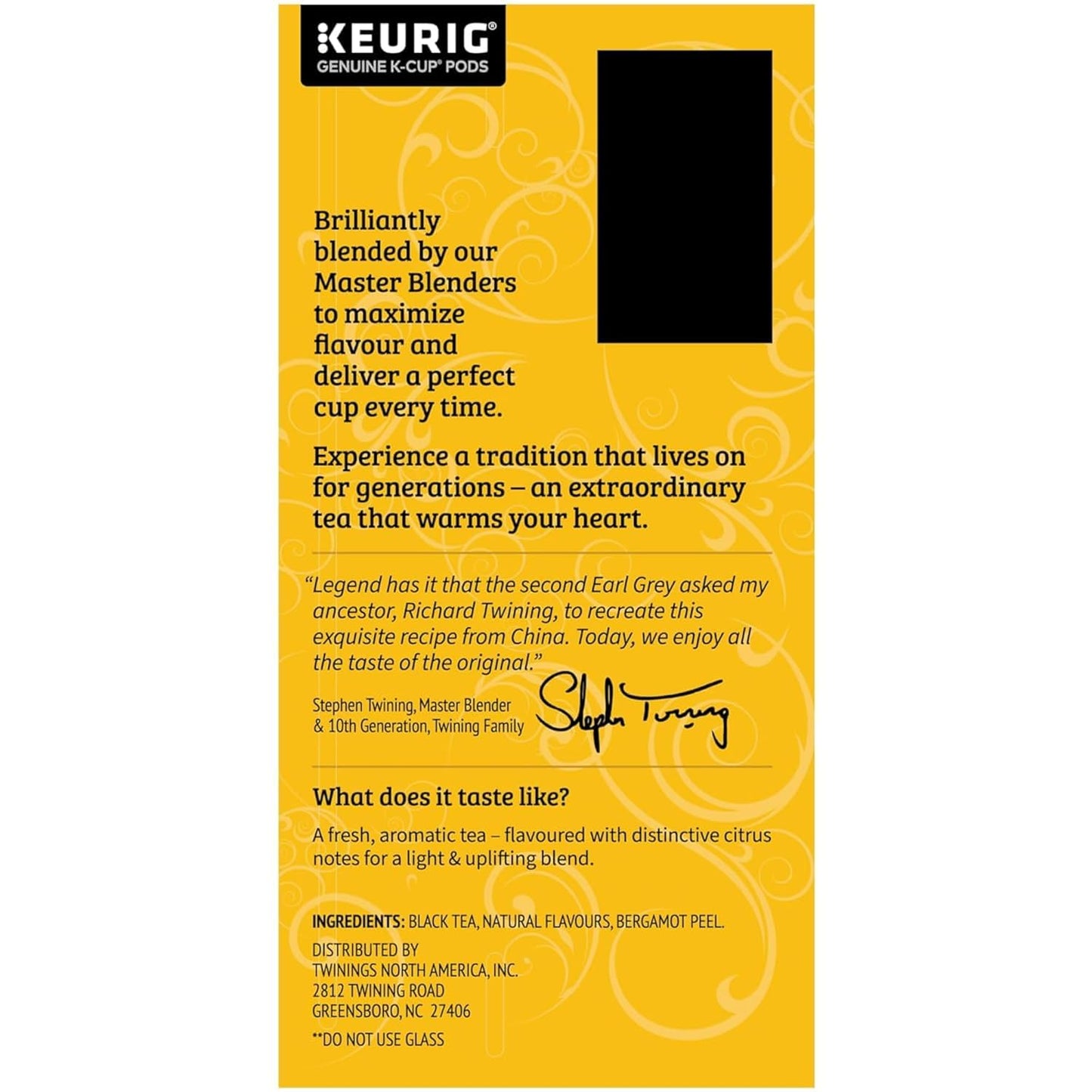 Product image of Twinings Decaf Earl Grey K-Cup Pods for Keurig Decaffeinated Black Tea Citrus and Bergamot Flavor 24 ct Pack