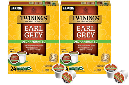 Product image of Twinings Decaf Earl Grey K-Cup Pods for Keurig Decaffeinated Black Tea Citrus and Bergamot Flavor 24 ct Pack