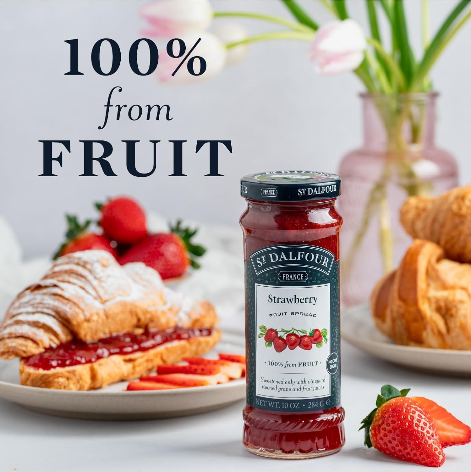 Product image of St. Dalfour Strawberry Fruit Spread 100% from Fruit No Artificial Ingredients Non-GMO No Cane Sugars All