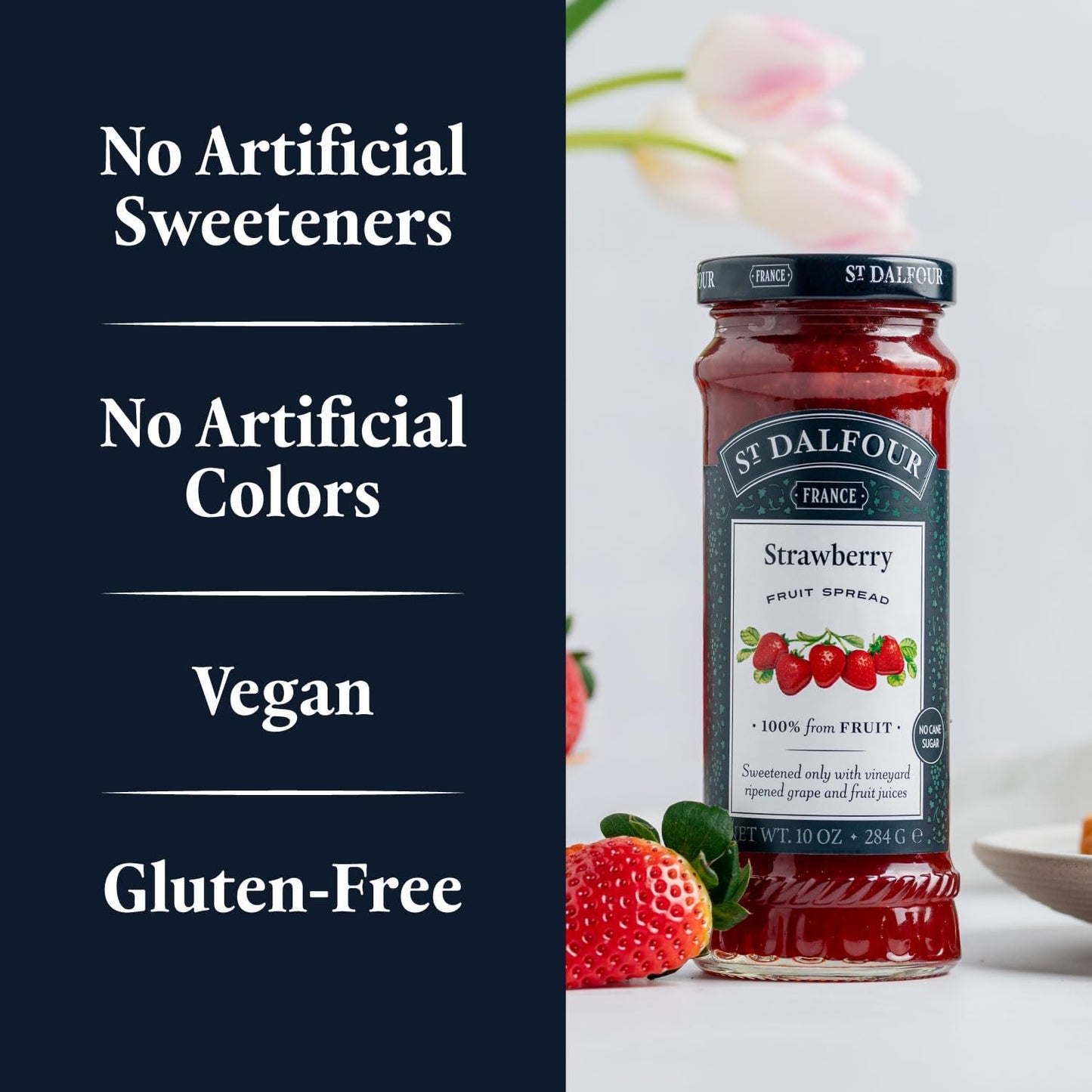 Product image of St. Dalfour Strawberry Fruit Spread 100% from Fruit No Artificial Ingredients Non-GMO No Cane Sugars All
