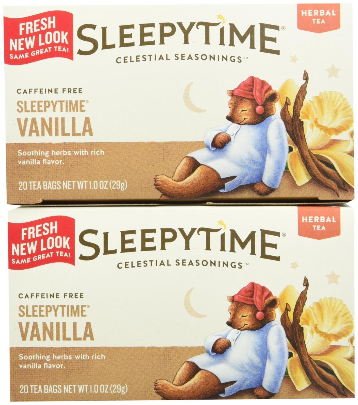Product image of Celestial Seasonings Sleepytime Vanilla Tea Bags Herbal Tea Vanilla Flavor 20 ct Pack of 2