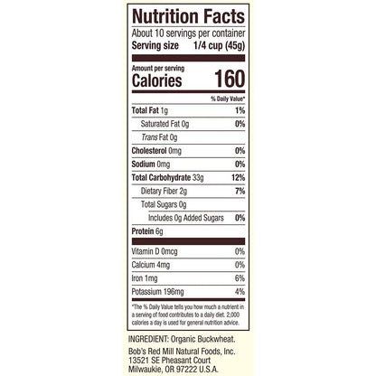 Product image of Bob's Red Mill Organic Whole Grain Raw Buckwheat Groats 16 oz 16 oz Pack of 2