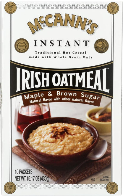 Product image of McCann's Irish Oatmeal Instant Oatmeal Maple Brown Sugar Flavor 10 ct Pack of 3