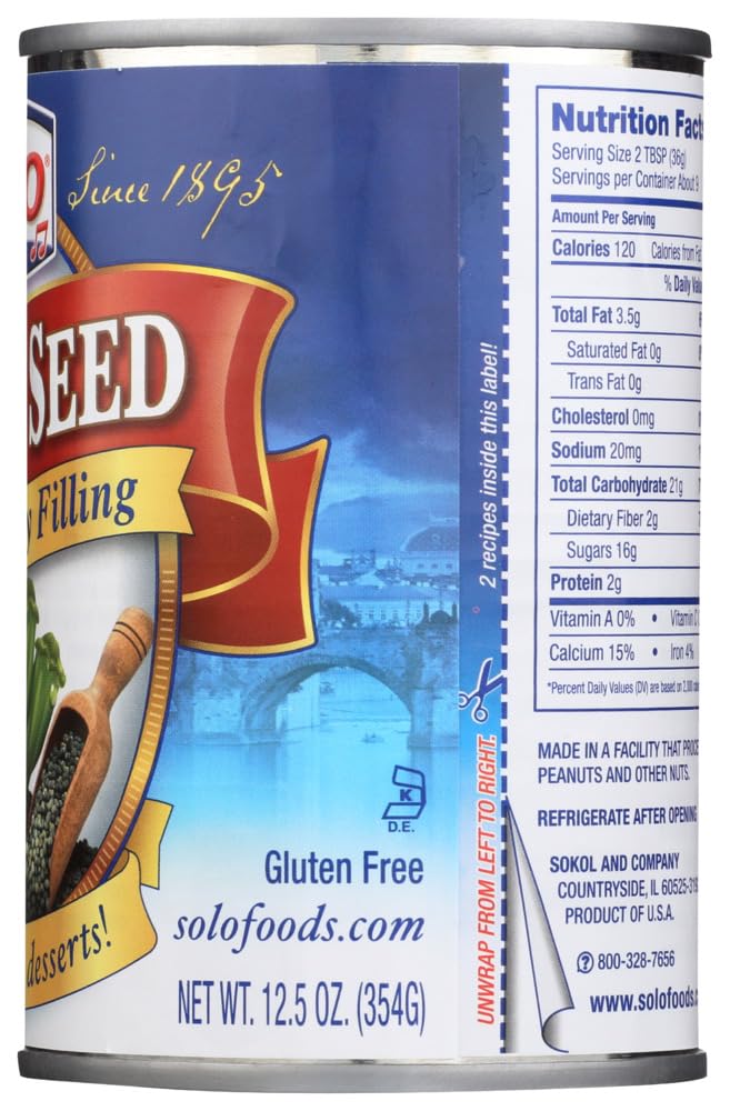 Product image of SOLO Poppy Seed Cake and Pastry Filling 12.5 oz 12.5 oz Pack of 4