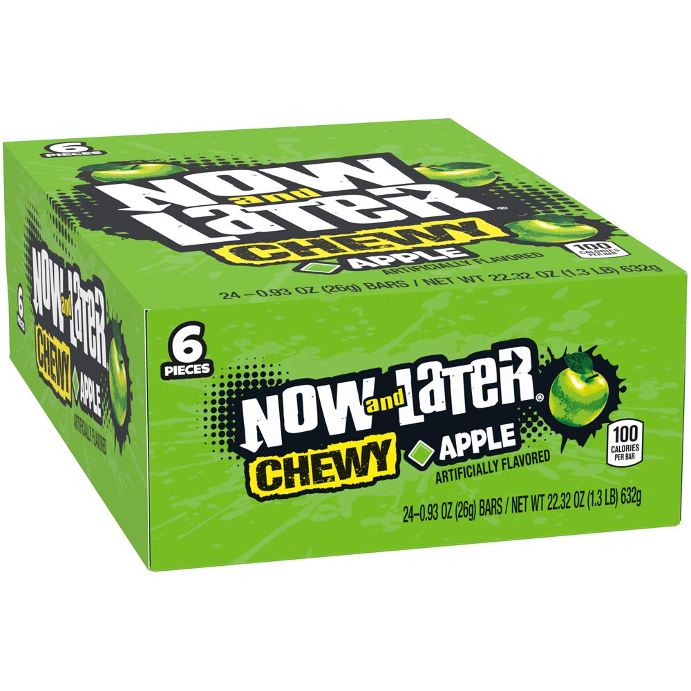 Product image of Now and Later Soft Taffy Chews Candy Apple Bar 0.93 oz 0.93 oz Pack of 24