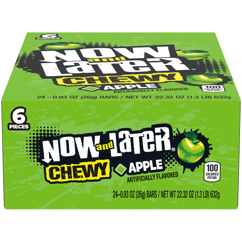 Product image of Now and Later Soft Taffy Chews Candy Apple Bar 0.93 oz 0.93 oz Pack of 24