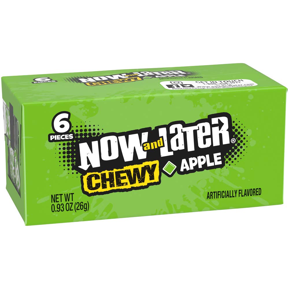 Product image of Now and Later Soft Taffy Chews Candy Apple Bar 0.93 oz 0.93 oz Pack of 24