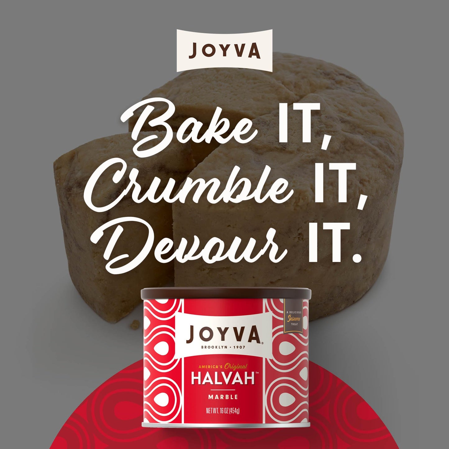 Product image of Joyva Halvah Marble Sesame Treat Dairy Free Gluten-Free Kosher Parve Handcrafted in Brooklyn 16 oz 16 oz