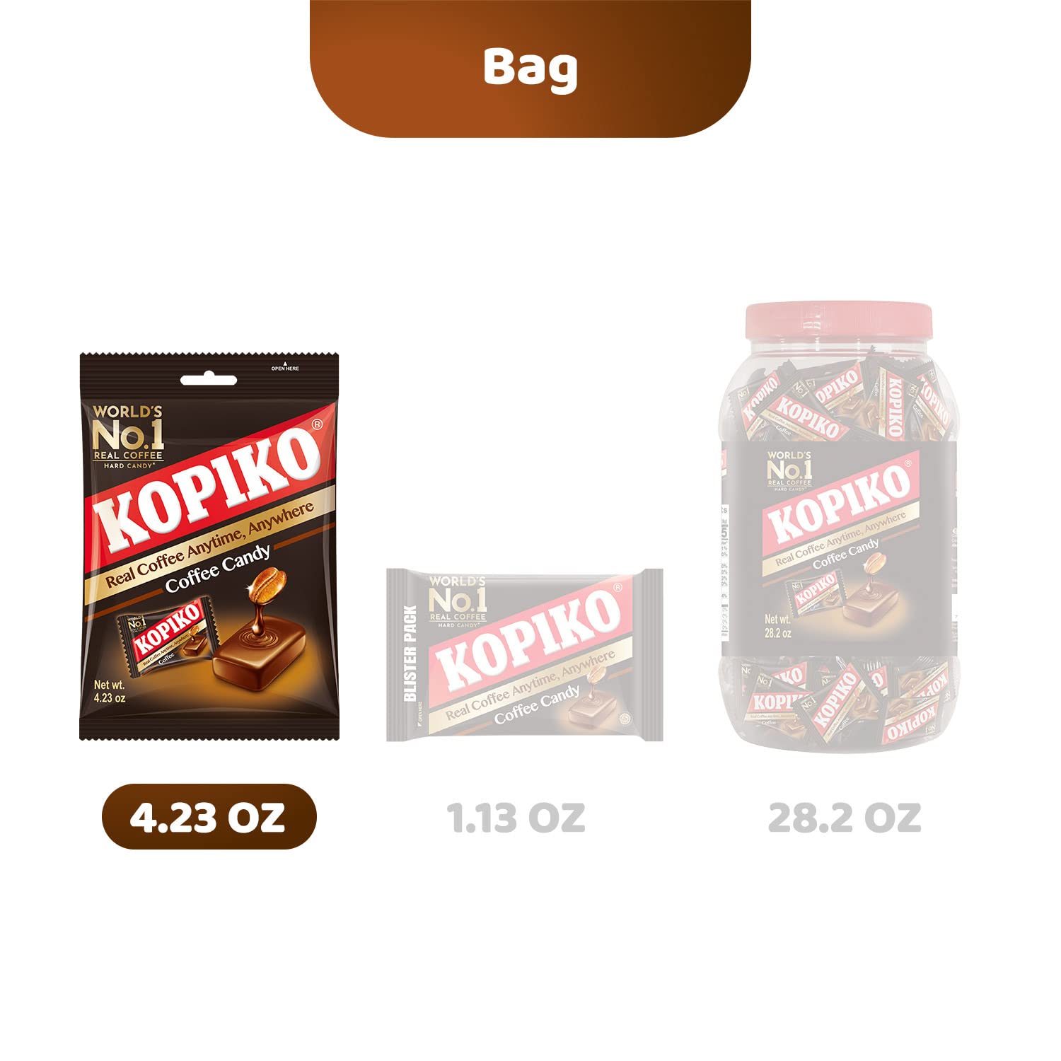 Product image of Kopiko Cappuccino Candy Hard Coffee Candy Real Coffee Extract Indonesia Each 4.23 oz 4.23 oz Pack of 4