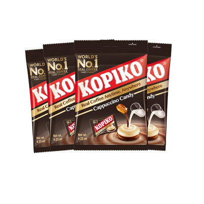 Product image of Kopiko Cappuccino Candy Hard Coffee Candy Real Coffee Extract Indonesia Each 4.23 oz 4.23 oz Pack of 4