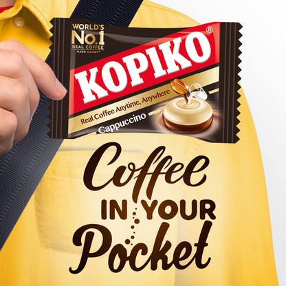 Product image of Kopiko Cappuccino Candy Hard Coffee Candy Real Coffee Extract Indonesia Each 4.23 oz 4.23 oz Pack of 4