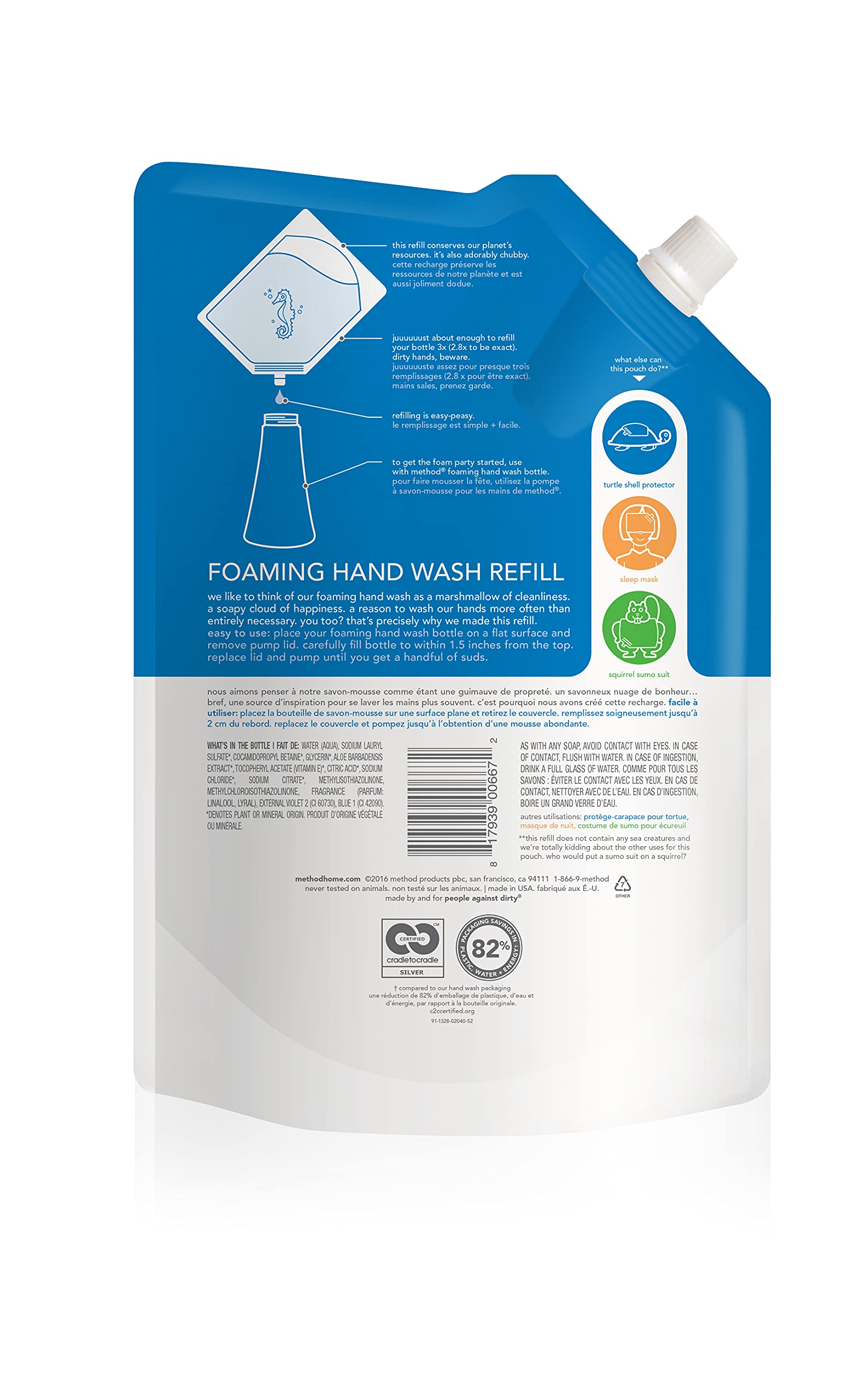 Product image of Method Foaming Hand Wash Refill Pouch Sea Minerals 28 fl oz 28 fl oz Pack of 3