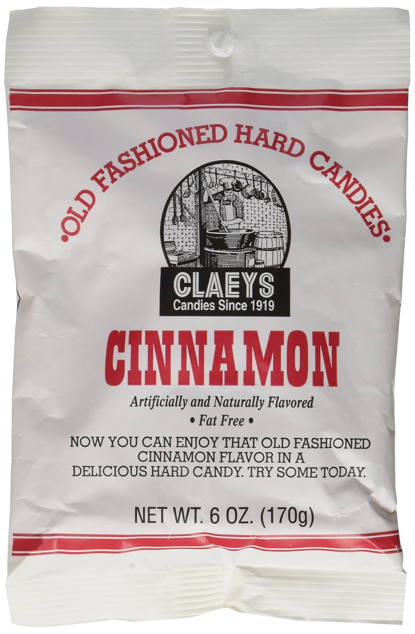Product image of Claeys Cinnamon Hard Candy Artificially and Naturally Flavored Fat-Free 6 oz 6 oz Pack of 6