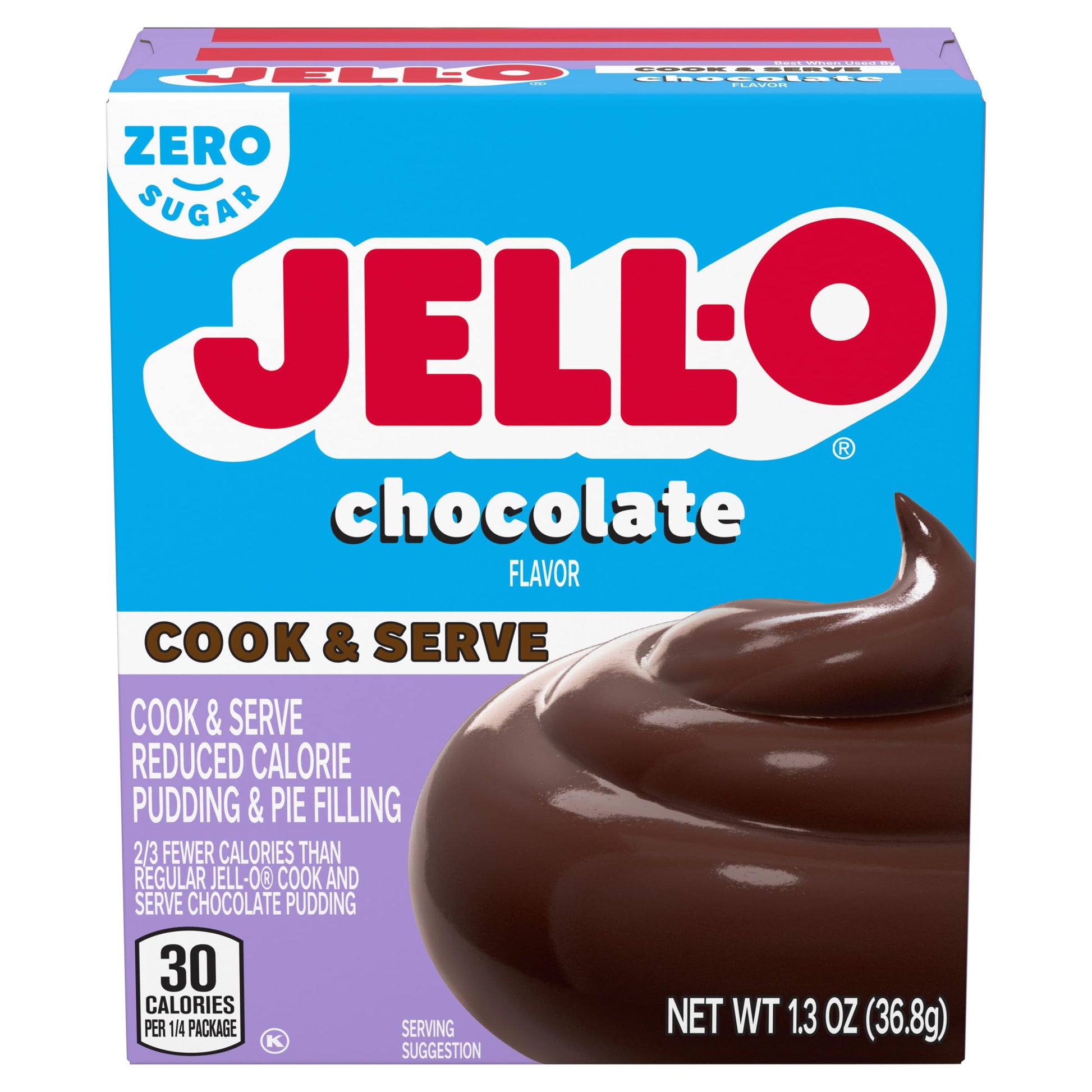 Product image of Jell-O Chocolate Pudding Cook and Serve Sugar Free Box 1.3 oz 1.3 oz Pack of 4