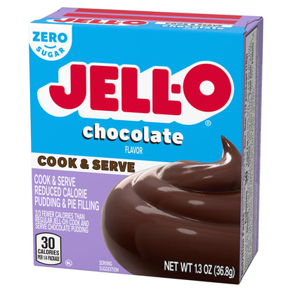 Product image of Jell-O Chocolate Pudding Cook and Serve Sugar Free Box 1.3 oz 1.3 oz Pack of 4