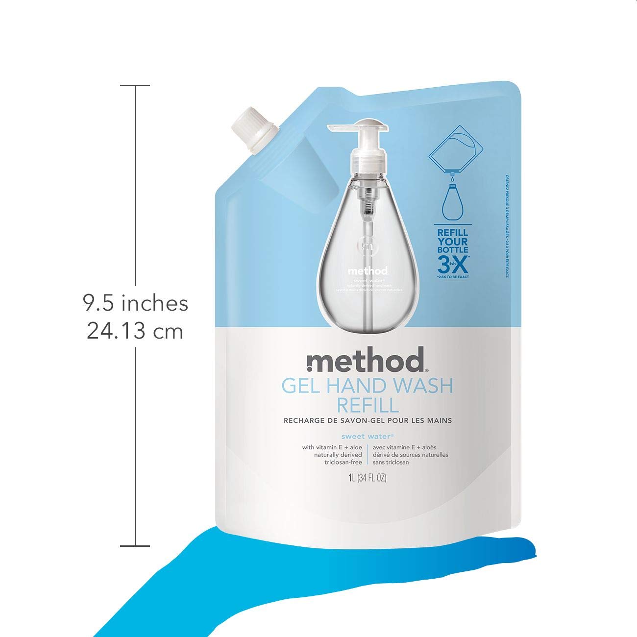Product image of Method Gel Hand Soap Refill Sweet Water 34 fl oz 34 fl oz Pack of 3