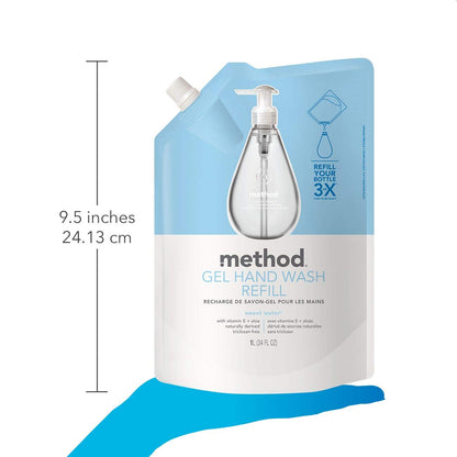 Product image of Method Gel Hand Soap Refill Sweet Water 34 fl oz 34 fl oz Pack of 3