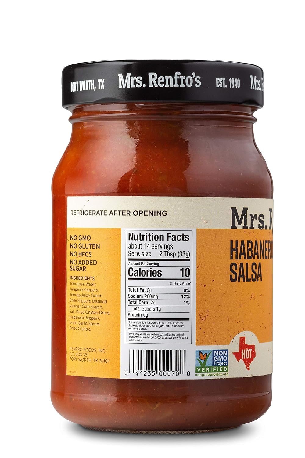 Product image of Mrs. Renfro's Habanero Hot Salsa 16 oz 16 oz Pack of 2