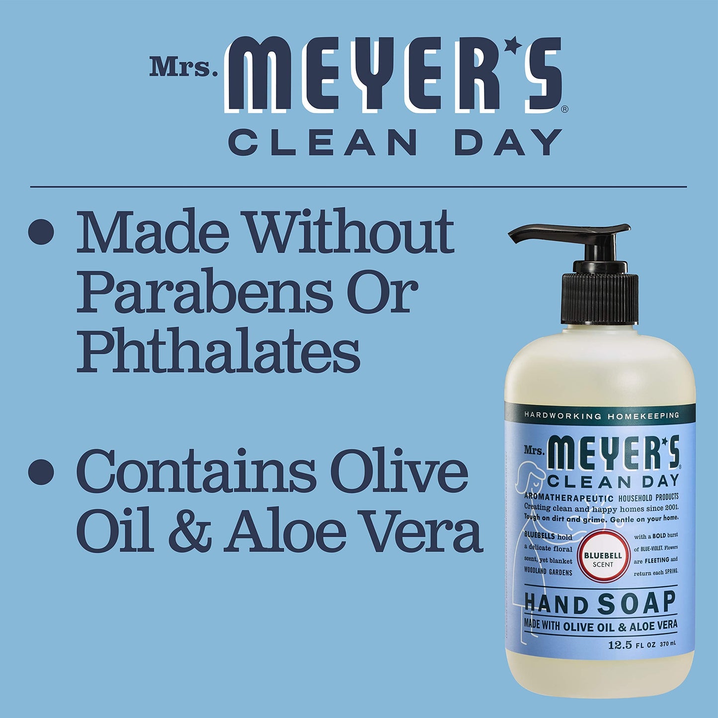 Product image of Mrs. MEYER'S Clean Day Bluebell Hand Soap 12.5 fl oz 12.5 fl oz Pack of 3
