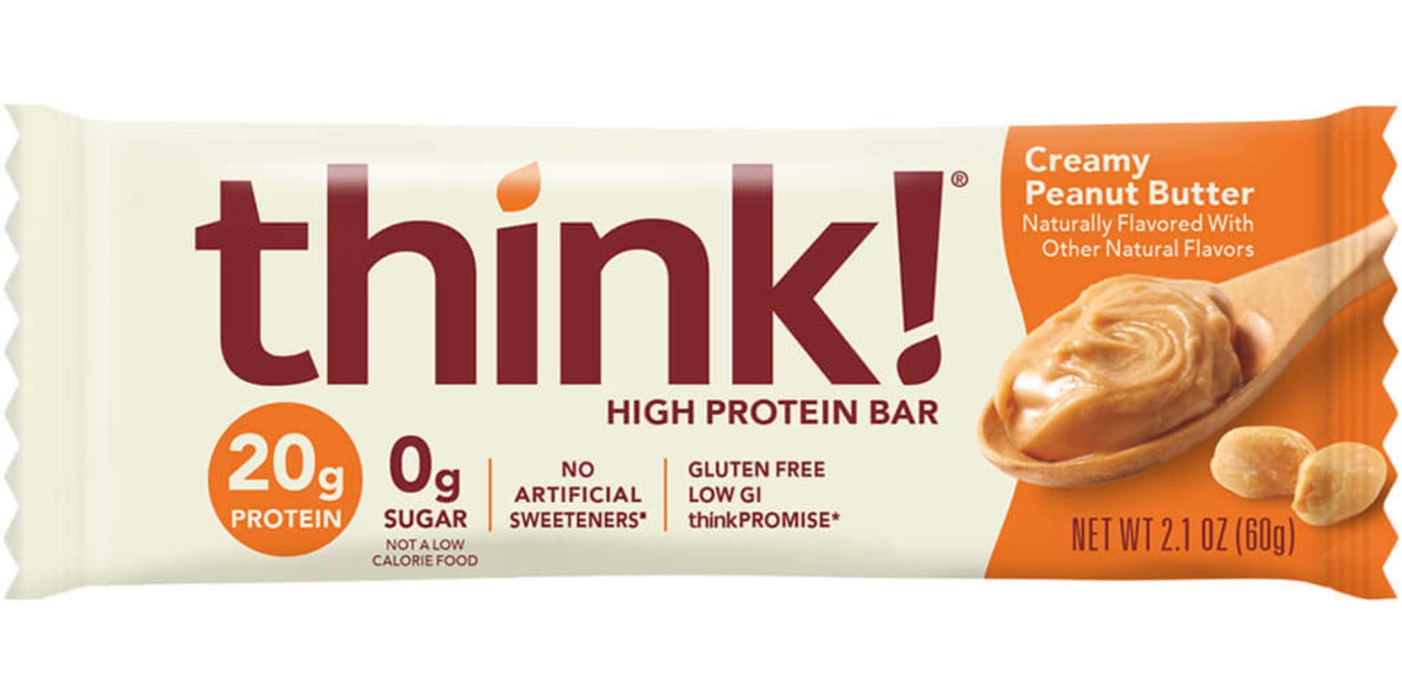 Product image of thinkThin Protein Bars Creamy Peanut Butter 2.1 oz 10 Bars 2.1 oz Pack of 2