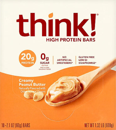 Product image of thinkThin Protein Bars Creamy Peanut Butter 2.1 oz 10 Bars 2.1 oz Pack of 2