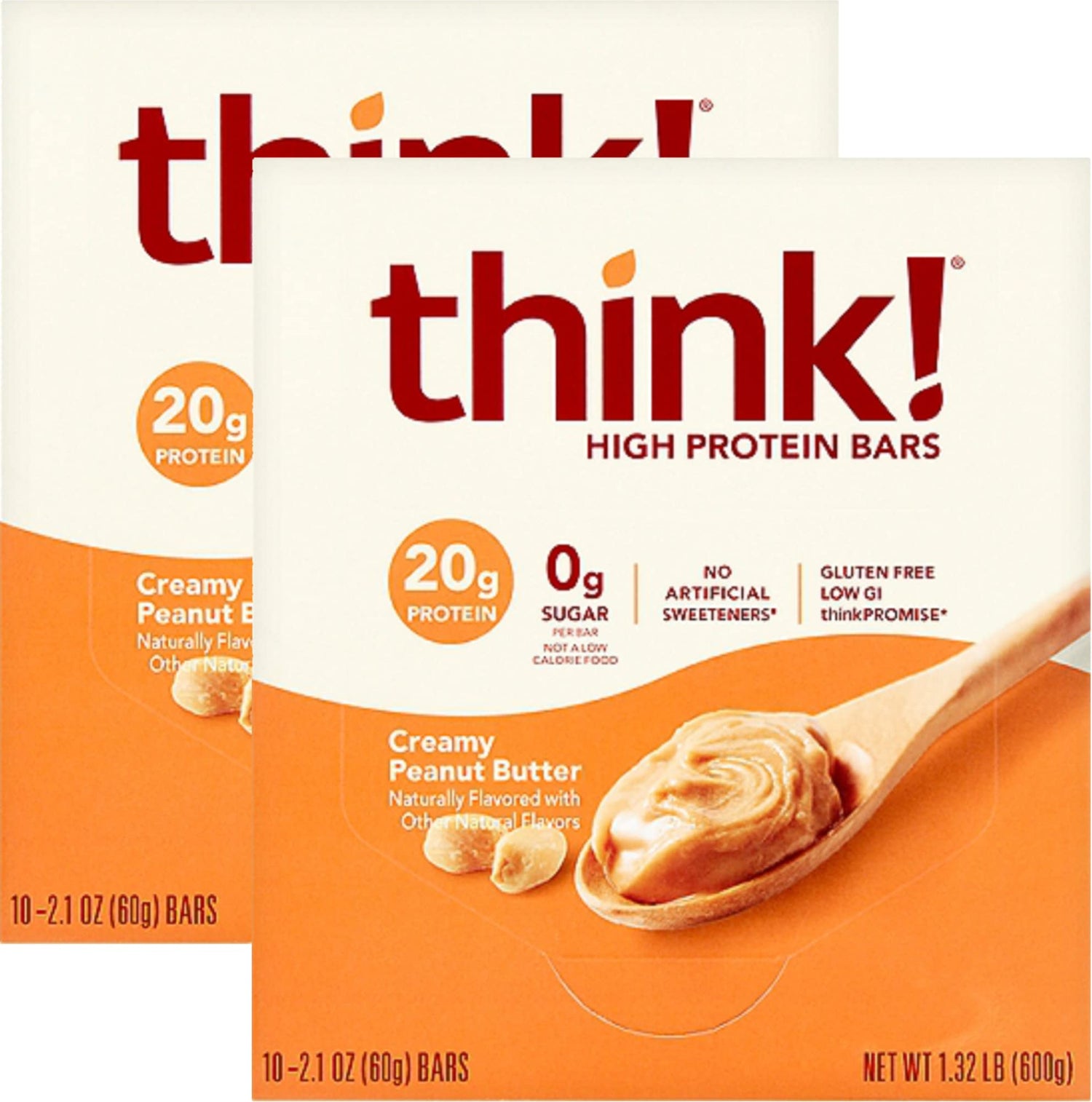 Product image of thinkThin Protein Bars Creamy Peanut Butter 2.1 oz 10 Bars 2.1 oz Pack of 2